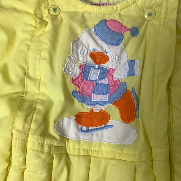 Vintage 80s Arctic Expedition yellow pastel duck applique 12 months Snow suit - Picture 10 of 11